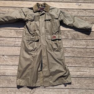 Vtg Woolrich Olive Green Blanket Lined Men's Medium Trenchcoat